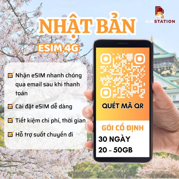 ESIM Nhật Bản (Softbank) - Gói Cố Định