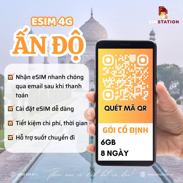 eSIM Liên Tuyến ẤN Độ - Nepal - Gói Cố Định