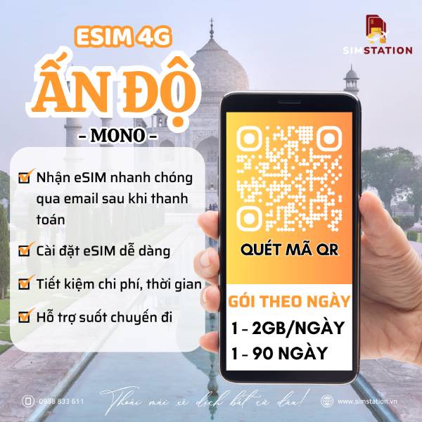 eSIM Ấn Độ Mono - Gói Theo Ngày