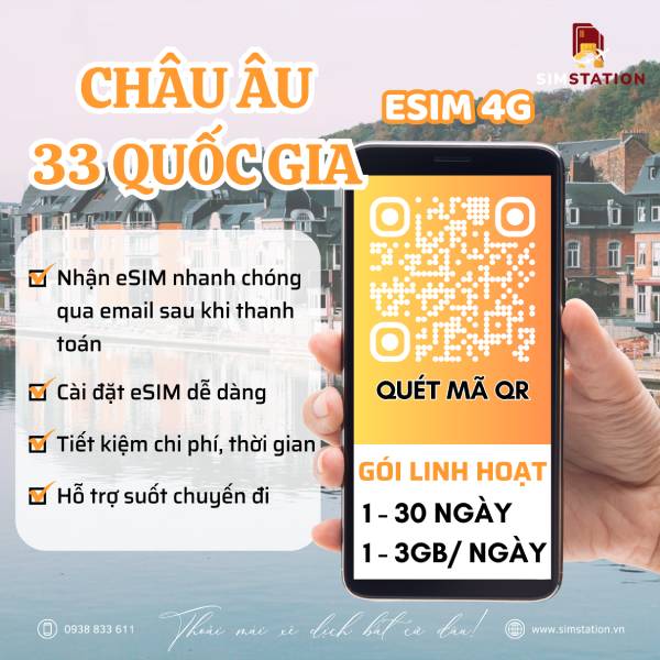 eSIM Châu Âu 33 Nước - Thổ Nhĩ Kỳ - Gói Theo Ngày