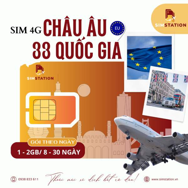 SIM Châu Âu 33 Nước - Thổ Nhĩ Kỳ - Gói Cố Định