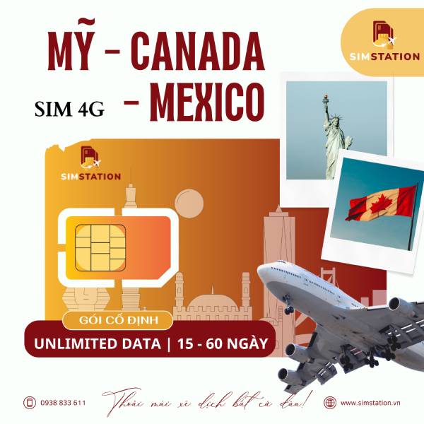 Sim Mỹ - Canada - Mexico (T-Mobile, Nghe Gọi) - Gói Cố Định