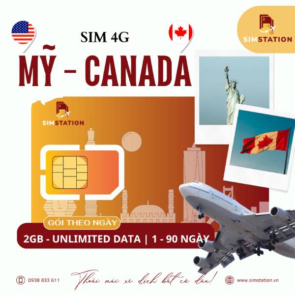 Sim Mỹ - Canada ( Chỉ Data ) - Gói Theo Ngày
