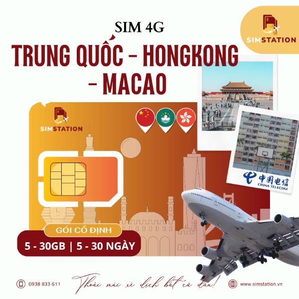 Sim Trung Quốc - Hongkong - Macau (China Telecom): Gói Cố Định