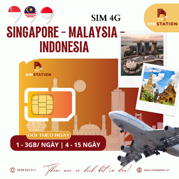 Sim Singapore - Malay - Indonesia : Gói Theo Ngày - AS3