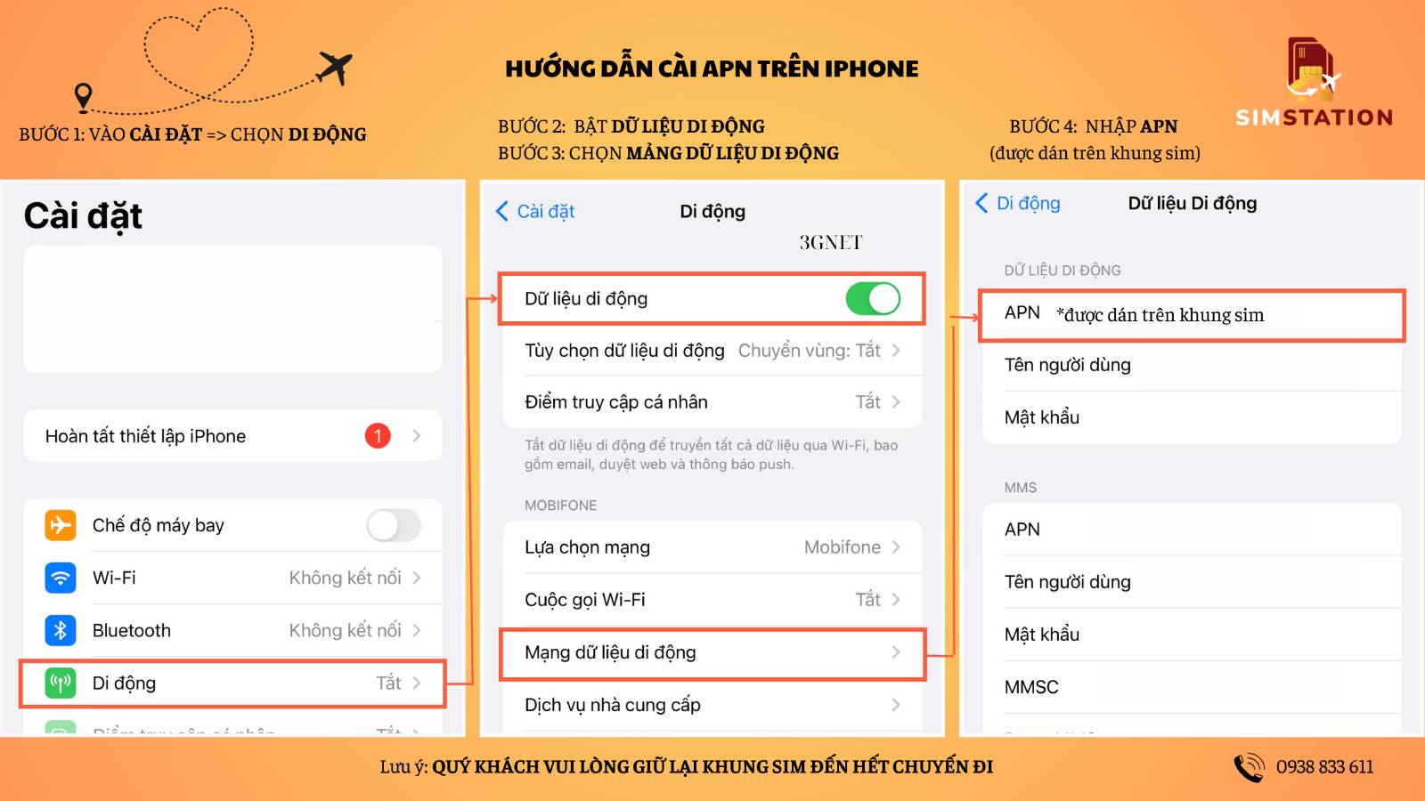 HƯỚNG DẪN CÀI APN TRÊN IPHONE