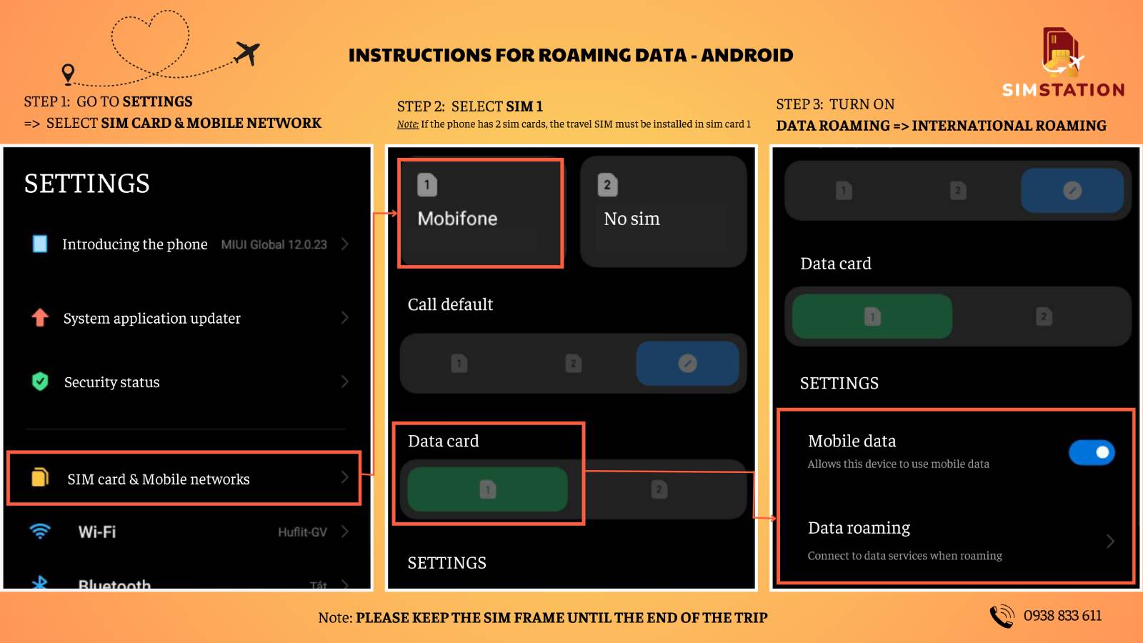 INSTRUCTIONS FOR ROAMING DATA - ANDROID